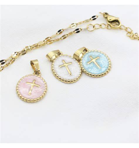 Bijoux de communion médaille croix gourmette