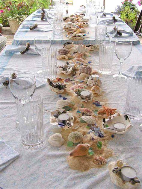 Table de fête thème coquillage et mer