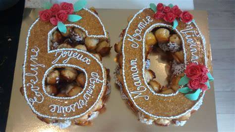 gâteau anniversaire 60 ans pièce montée