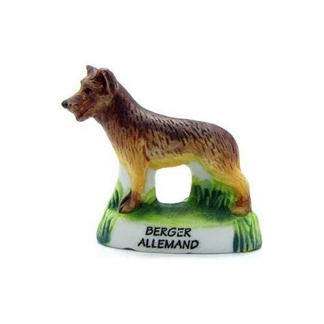 Fève miniature berger allemand en porcelaine