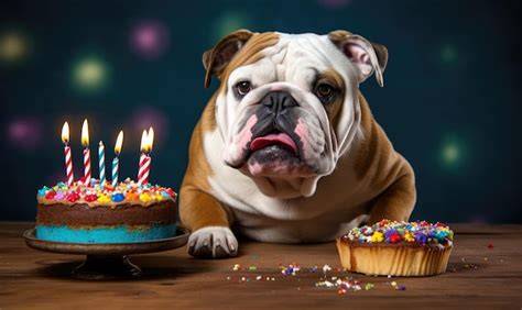 clips animés bulldog festifs et joyeux