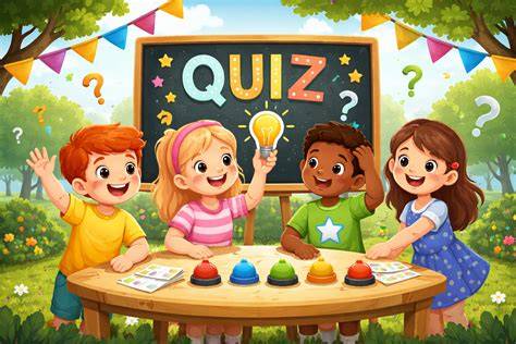 Enfants jouant à un quiz avec buzzers