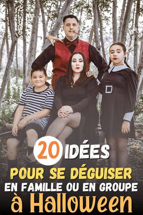 image de familles en déguisement Halloween
