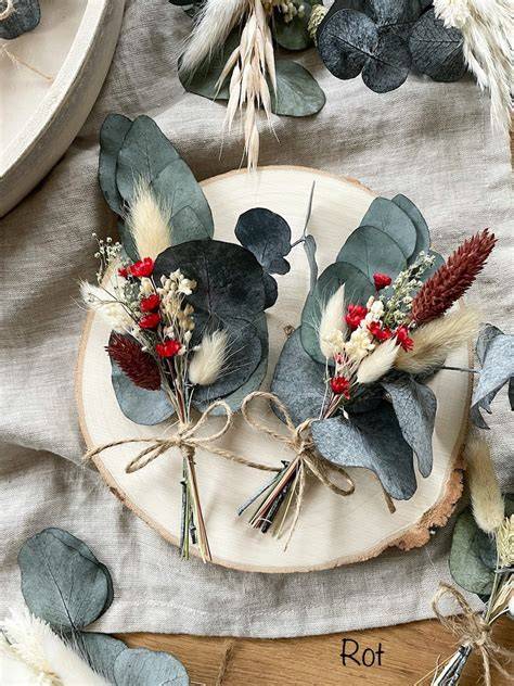 Fleurs séchées eucalyptus papier mariage