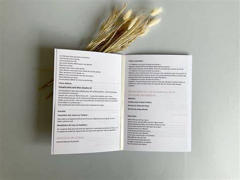 Livret de messe de baptême ouvert