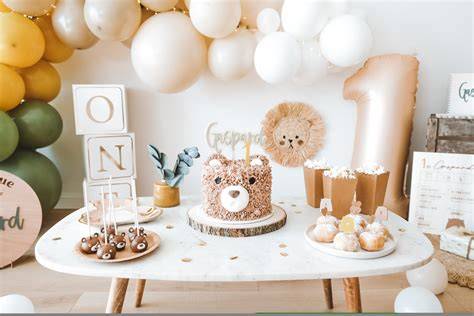 Table gâteau anniversaire thème ours