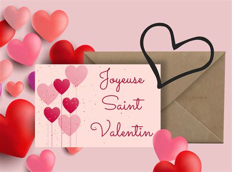 Carte Saint Valentin illustration et mots tendres