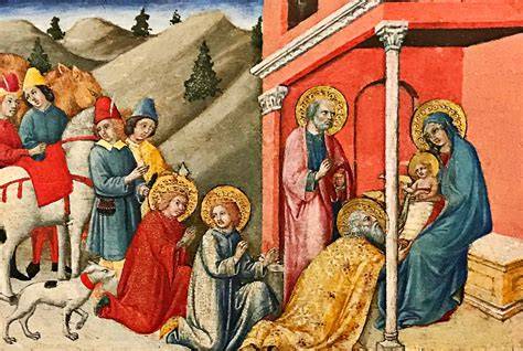 Adoration des mages autour de Jésus