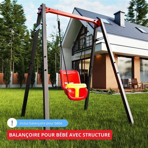 Schéma des pièces et des fixations pour balançoire extérieur
