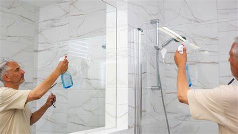 Nettoyage d’une paroi de douche vitrée