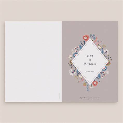Couverture livret messe mariage floral