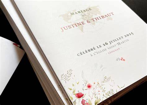 Styles graphiques livret mariage classique bohème