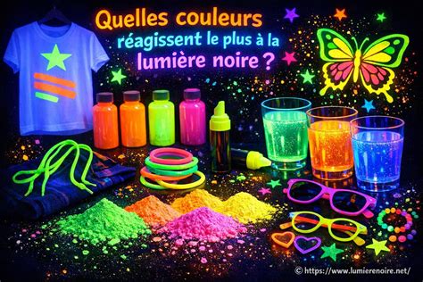 Affichage lumineux des couleurs fluo sous lumière noire