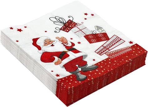 Chapeau de Noël en serviette rouge blanche