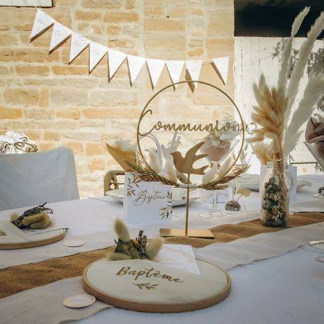 Centre de table communion croix bleu gris argent
