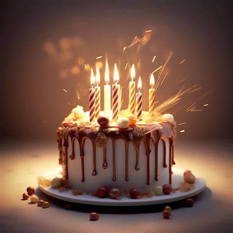 Gâteau anniversaire scintillant bougies