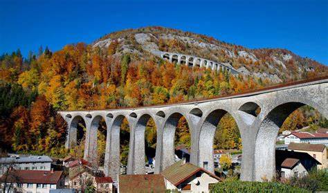 Viaduc ferroviaire dans les paysages du Jura