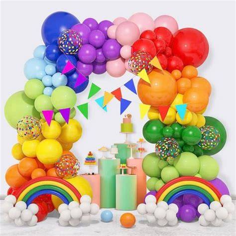 arche de ballons colorés fête