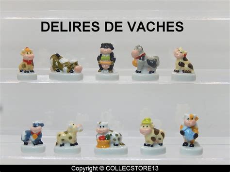 Collection de dix fèves vaches colorées