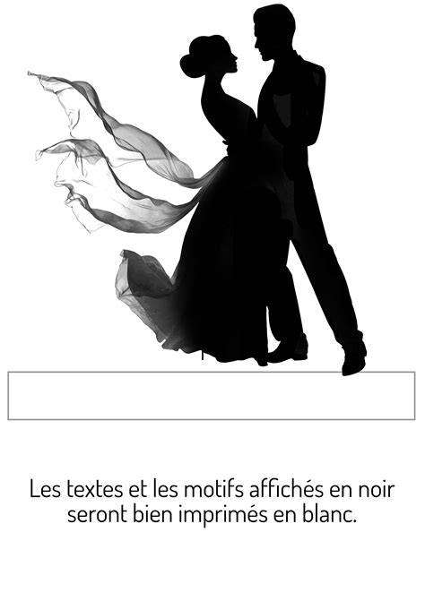 illustration cake topper silhouettes mariage