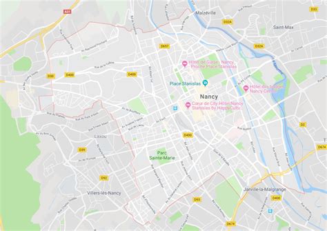 carte et lieux romantiques Nancy
