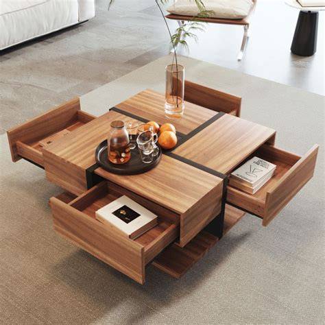 plan montre disposition rangement table basse