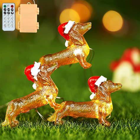Guirlande lumineuse chien et jouets festifs