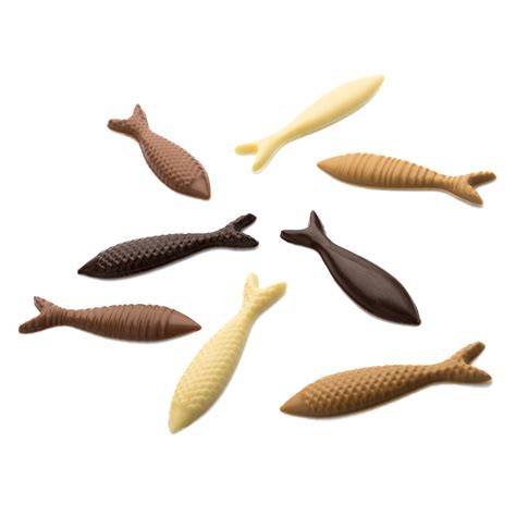 Poissons en chocolat emballage et assortiment