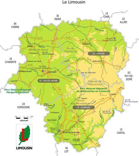 carte des maquis du Limousin et Limoges encerclement