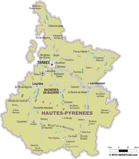 Carte des lieux de fêtes dans les Hautes-Pyrénées