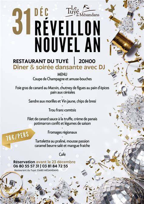 Affiche du réveillon glamour et gourmand