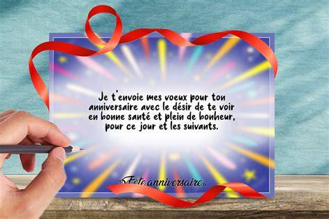 Carte visualisant messages d’anniversaire