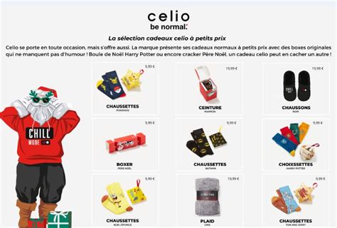 Exemples de visuels cadeaux Celio pour Noël et anniversaire