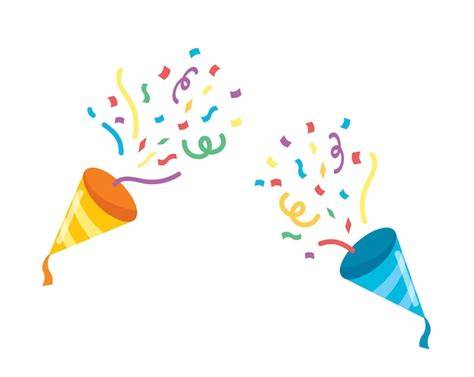 canons confettis fête enfant illustration