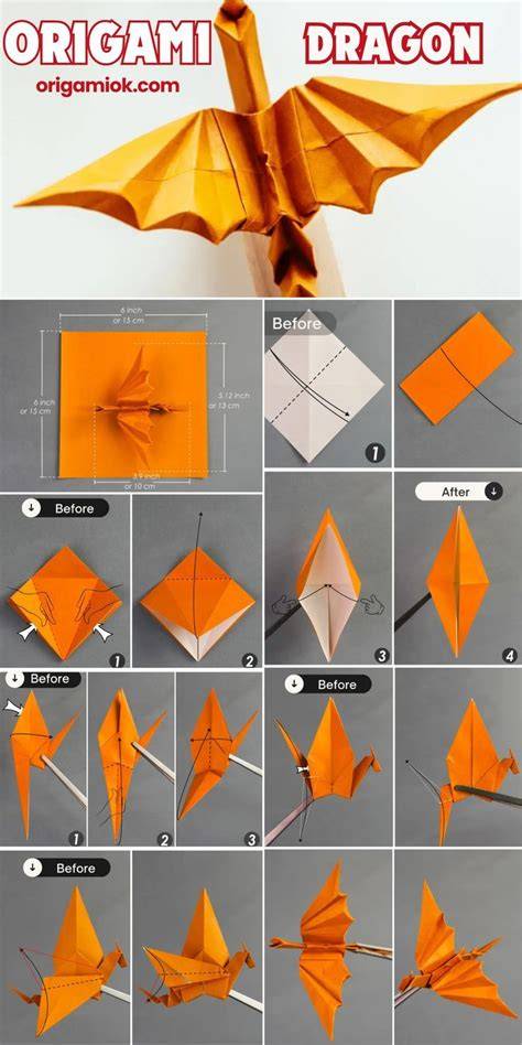 Dragon origami 3D - schéma et pliage