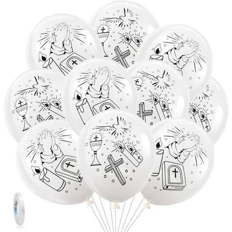 ballons communion motifs anges et croix