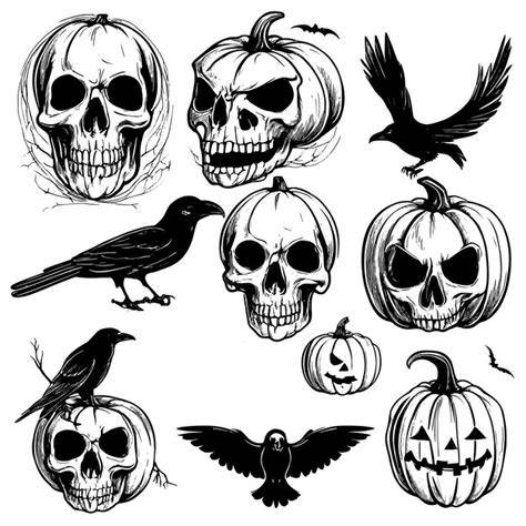 illustration citrouille et silhouettes Halloween